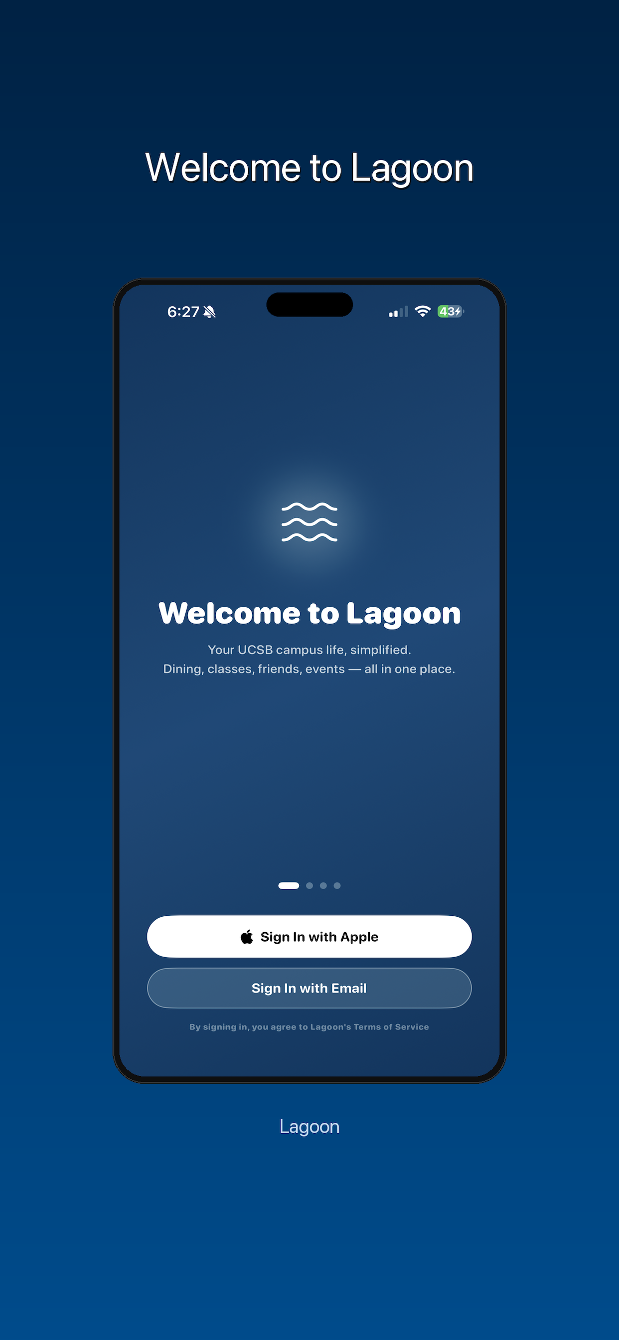 Lagoon welcome screen screenshot